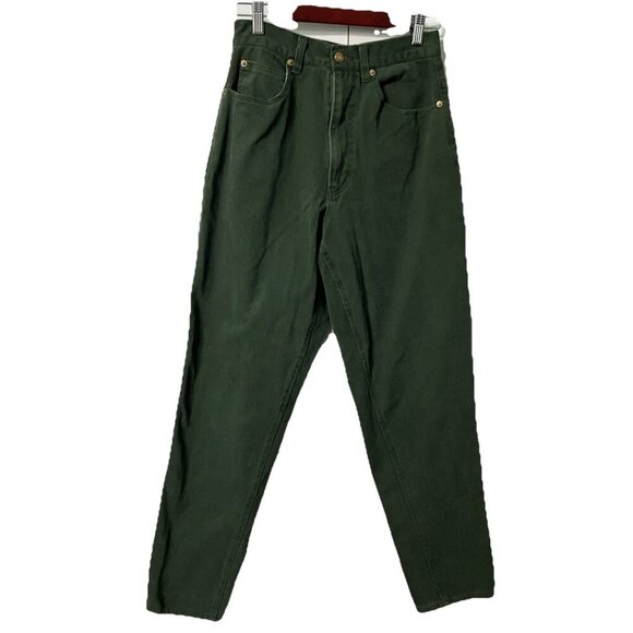 Vintage Dixie Blues Jeans Womens Green High Rise Tapered Leg 90s - Picture 1 of 7